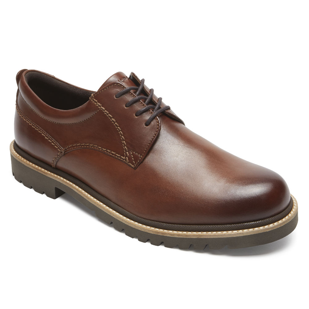 Oxfords Rockport Hombre Mexico - Marshall Plain Toe Marrom Oscuro - QSUAL9320